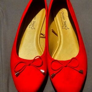 Red Ballet Flats Slighly worn